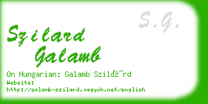 szilard galamb business card